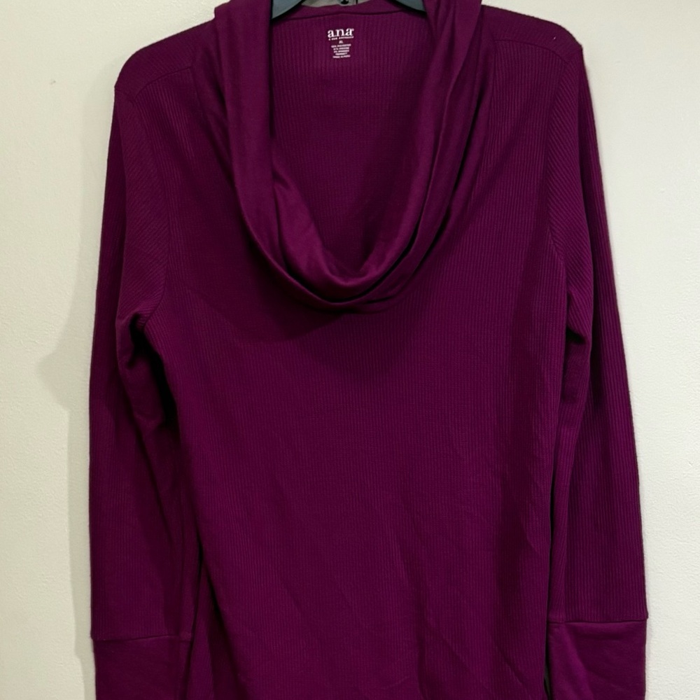a.n.a Rich Purple Cowl Neck Top